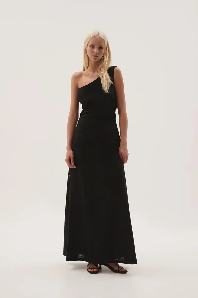 Aje Dresses Daze One Shoulder Maxi Dress Black 8211 Women