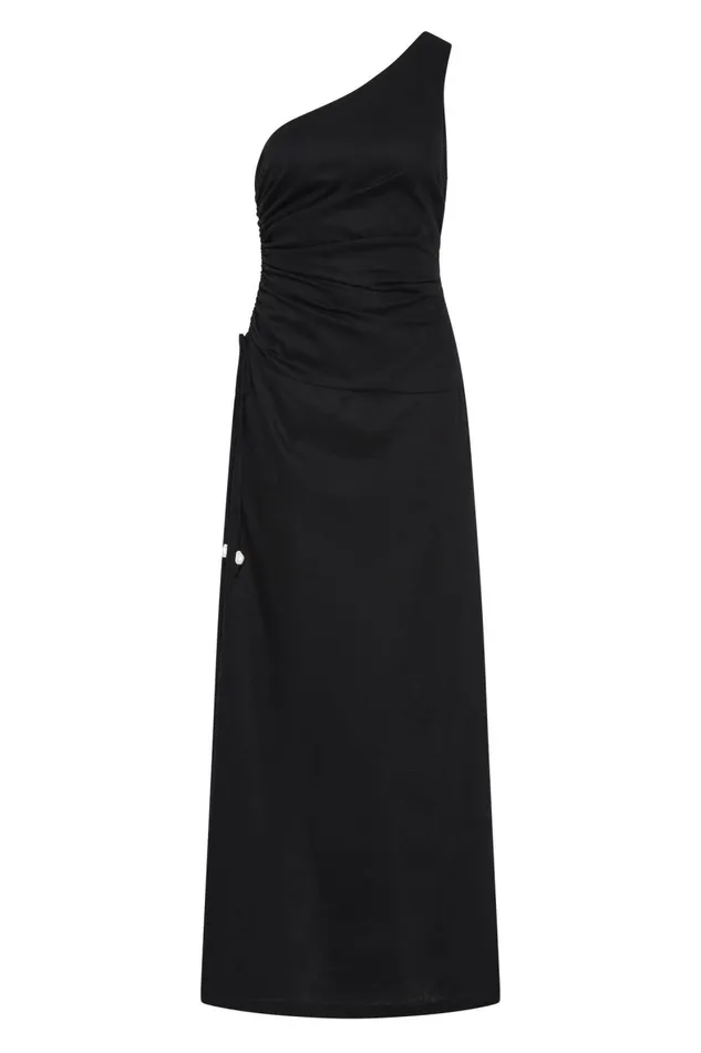 Aje Dresses Daze One Shoulder Maxi Dress Black 8211 Women Aje Dresses Daze One Shoulder Maxi Dress Black 8211 Women