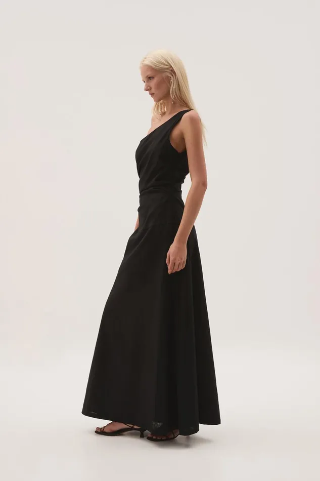 Aje Dresses Daze One Shoulder Maxi Dress Black 8211 Women Aje Dresses Daze One Shoulder Maxi Dress Black 8211 Women