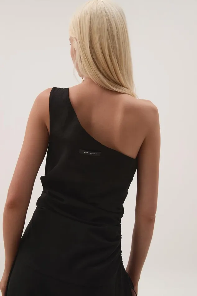 Aje Dresses Daze One Shoulder Maxi Dress Black 8211 Women Aje Dresses Daze One Shoulder Maxi Dress Black 8211 Women