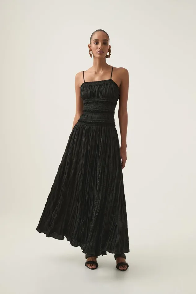 Aje Dresses Dewdrop Layered Satin Gown Black 8211 Women