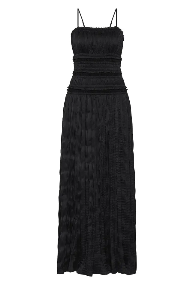 Aje Dresses Dewdrop Layered Satin Gown Black 8211 Women Aje Dresses Dewdrop Layered Satin Gown Black 8211 Women