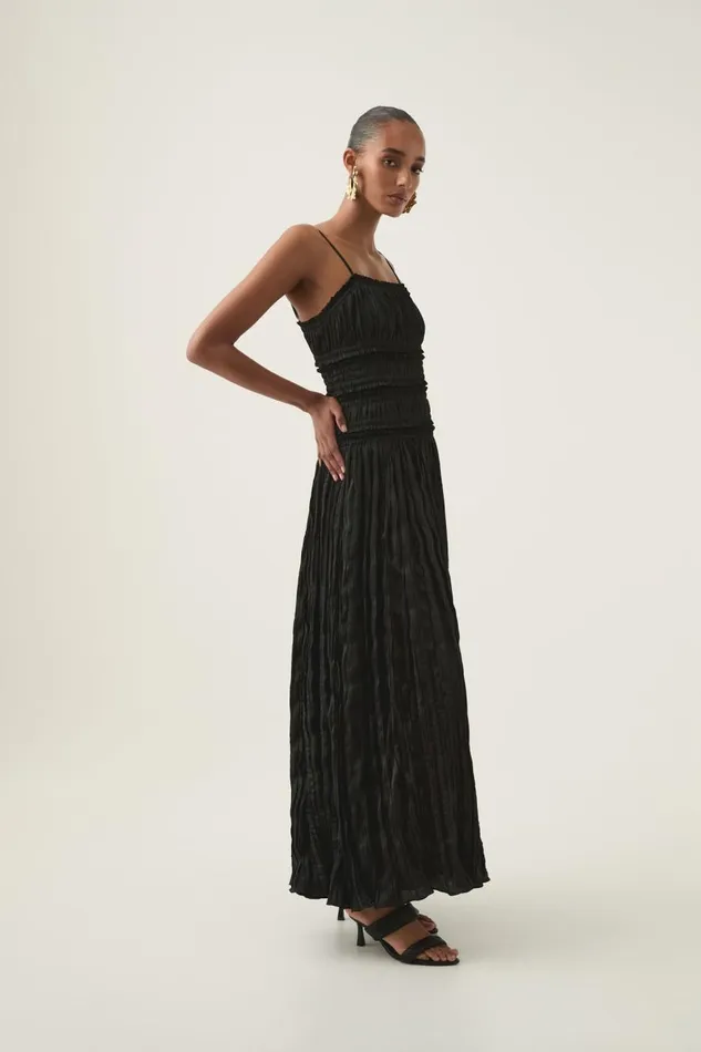 Aje Dresses Dewdrop Layered Satin Gown Black 8211 Women Aje Dresses Dewdrop Layered Satin Gown Black 8211 Women