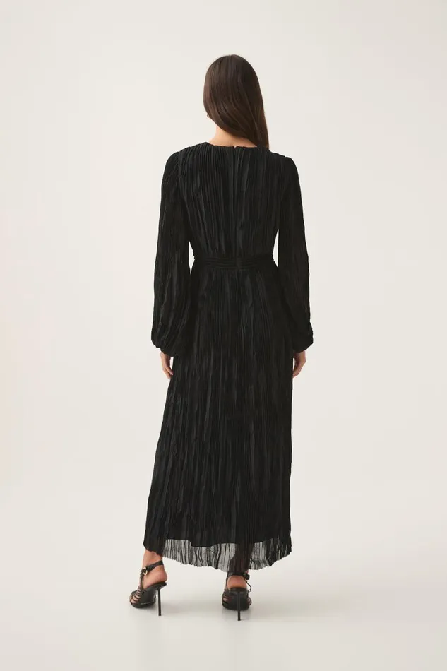 Aje Dresses Genevieve Pleated Midi Dress Black 8211 Women Aje Dresses Genevieve Pleated Midi Dress Black 8211 Women