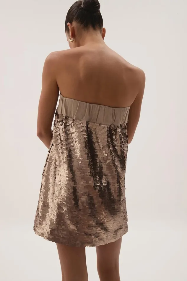 Aje Dresses Nebula Mini Dress Champagne Sequin 8211 Women