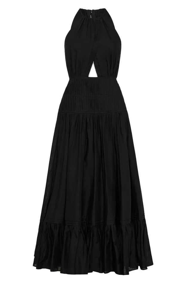 Aje Dresses Renata Eyelash Midi Dress Black 8211 Women Aje Dresses Renata Eyelash Midi Dress Black 8211 Women