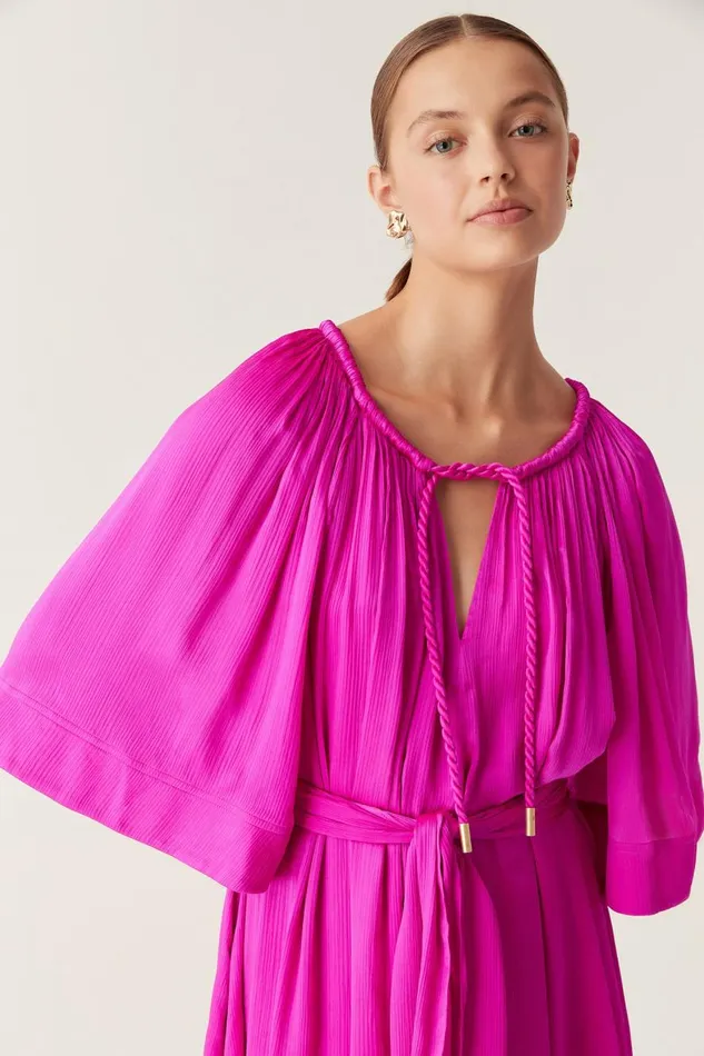 Aje Dresses Seraphina Silk Midi Dress Deep Magenta 8211 Women Aje Dresses Seraphina Silk Midi Dress Deep Magenta 8211 Women