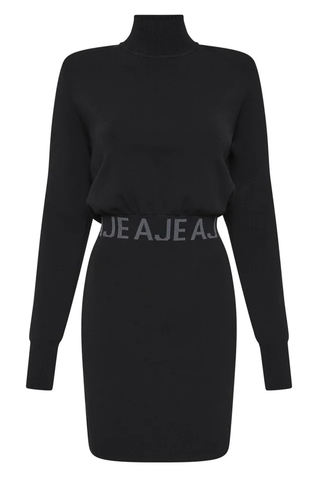 Aje Dresses Soloist Knit Mini Dress Black 8211 Women Aje Dresses Soloist Knit Mini Dress Black 8211 Women