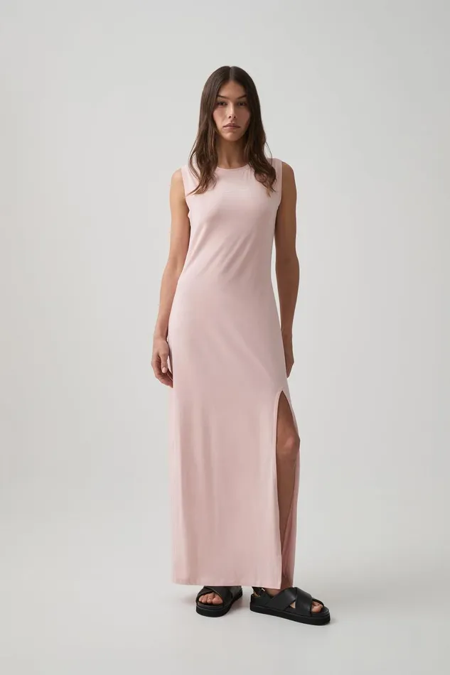 Aje Dresses Split Hem Jersey Dress 816 Blush Pink 8211 Women