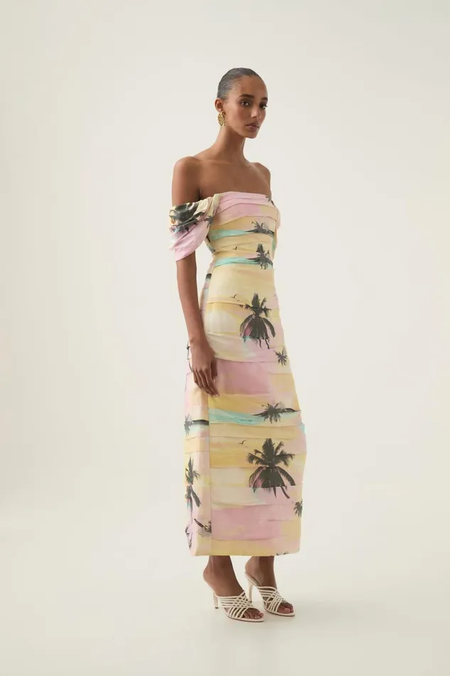 Aje Dresses Zara Gathered Maxi Dress Sunset Sky 8211 Women Aje Dresses Zara Gathered Maxi Dress Sunset Sky 8211 Women