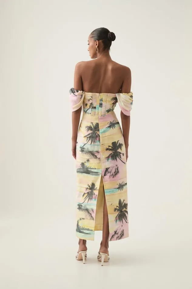 Aje Dresses Zara Gathered Maxi Dress Sunset Sky 8211 Women Aje Dresses Zara Gathered Maxi Dress Sunset Sky 8211 Women