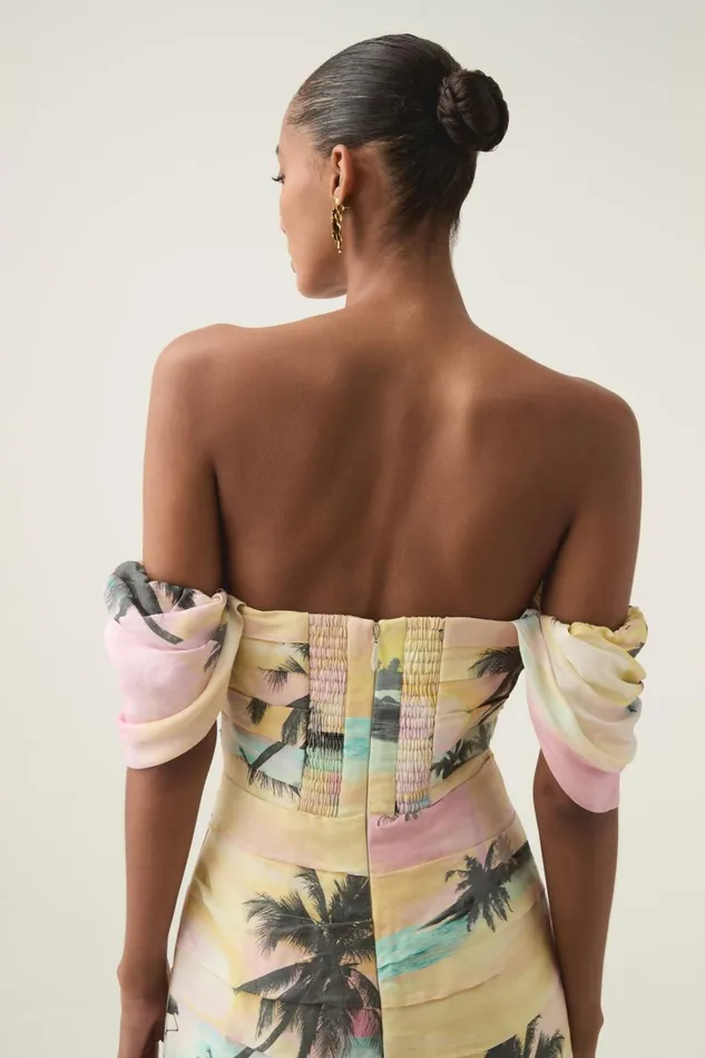 Aje Dresses Zara Gathered Maxi Dress Sunset Sky 8211 Women Aje Dresses Zara Gathered Maxi Dress Sunset Sky 8211 Women