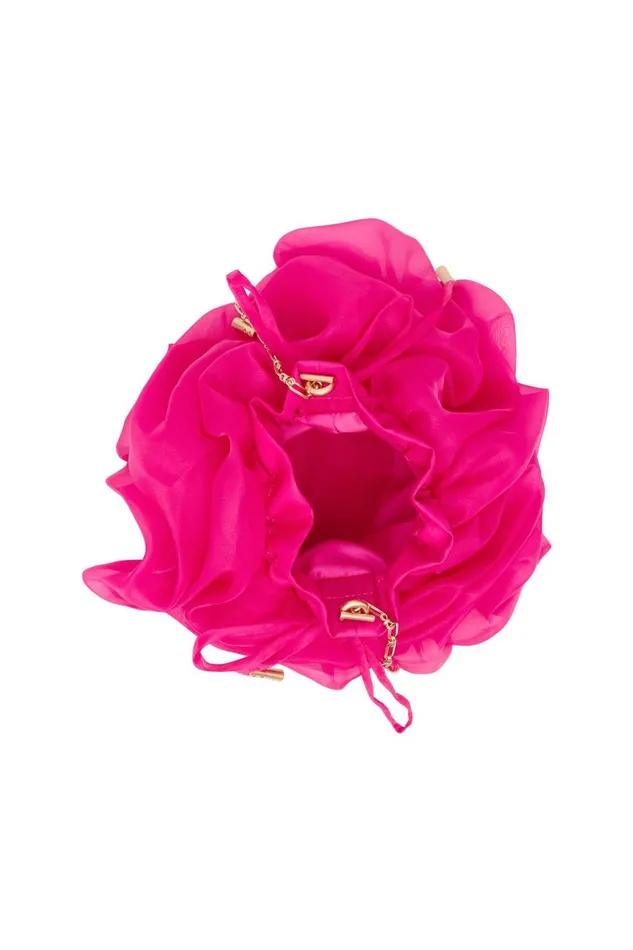 Aje Handbags and Wallets Evalie Organza Ruffle Bag Deep Magenta 8211 Women Aje Handbags and Wallets Evalie Organza Ruffle Bag Deep Magenta 8211 Women