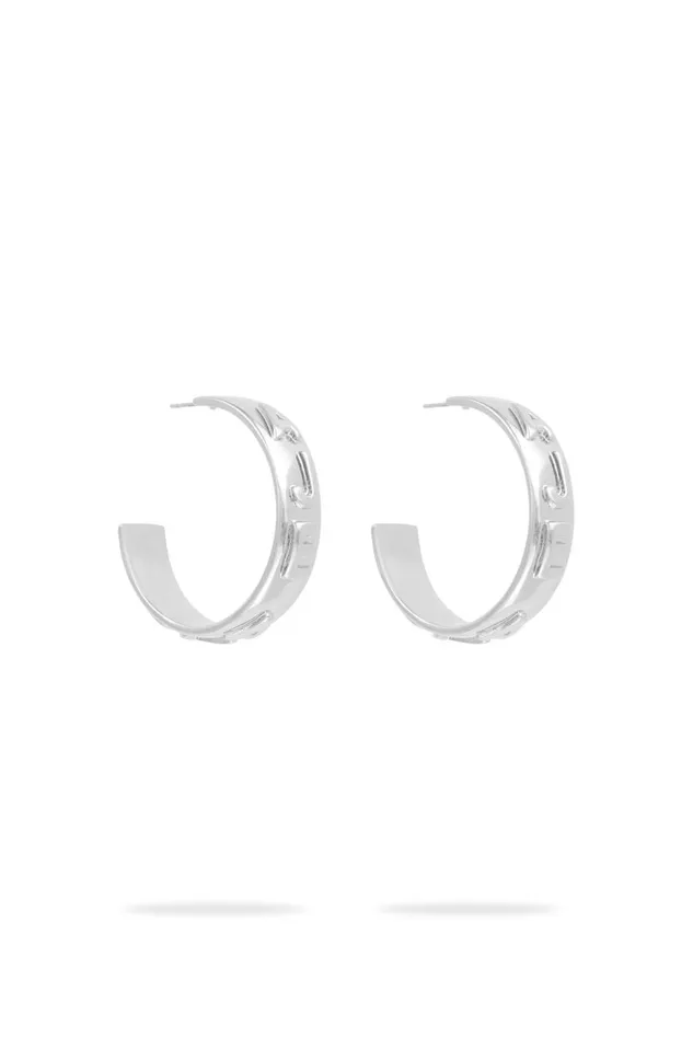 Aje Jewelry Instinct Hoop Stud Brushed Silver 8211 Women