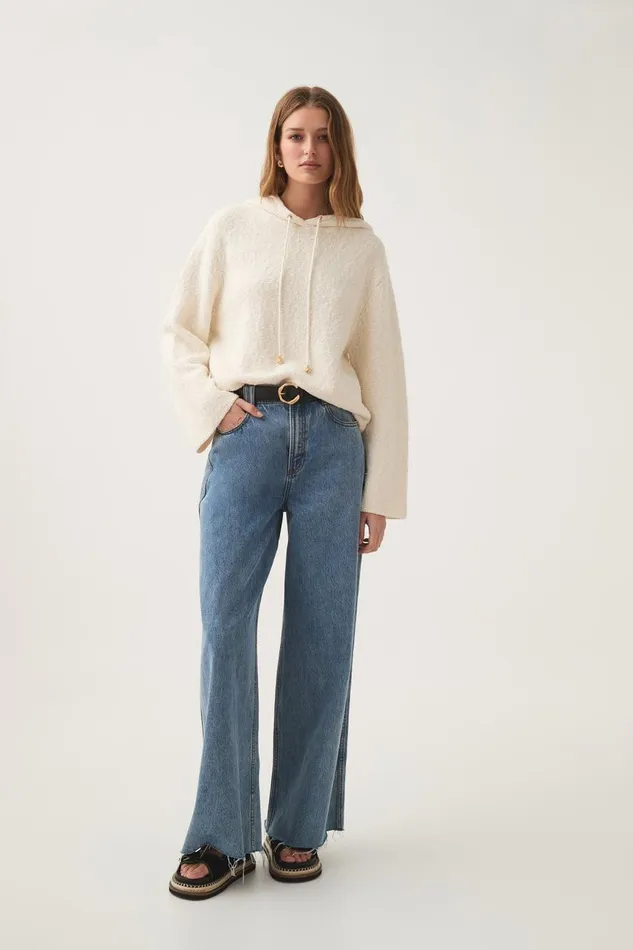 Aje Knitwear and Jumpers Lyla Knit Hoodie Ivory 8211 Women