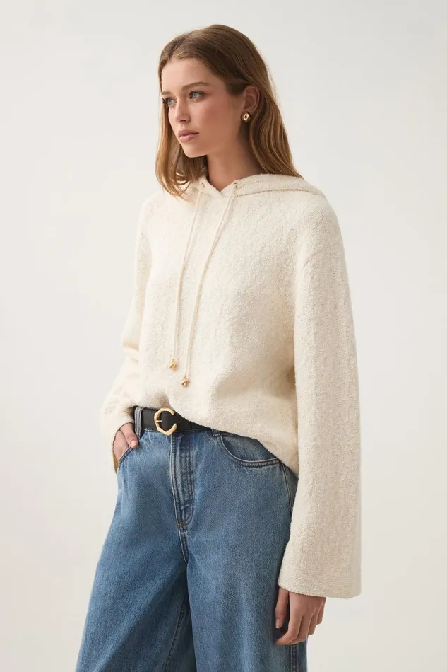 Aje Knitwear and Jumpers Lyla Knit Hoodie Ivory 8211 Women