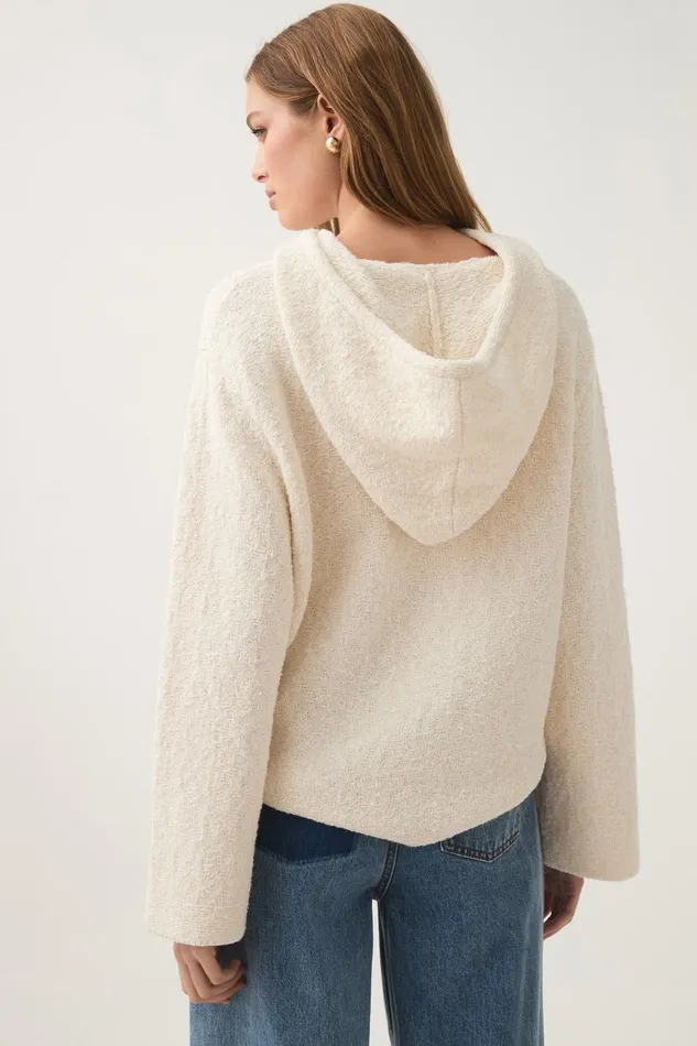 Aje Knitwear and Jumpers Lyla Knit Hoodie Ivory 8211 Women