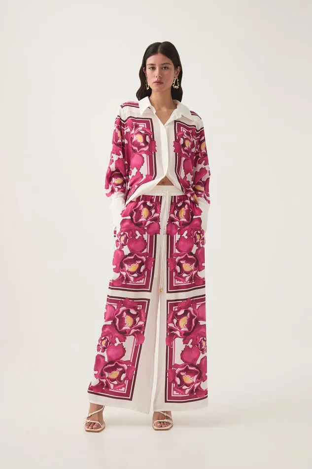 Aje Matching Sets Atomic Silk Relaxed Pant Boldly Blooming 8211 Women