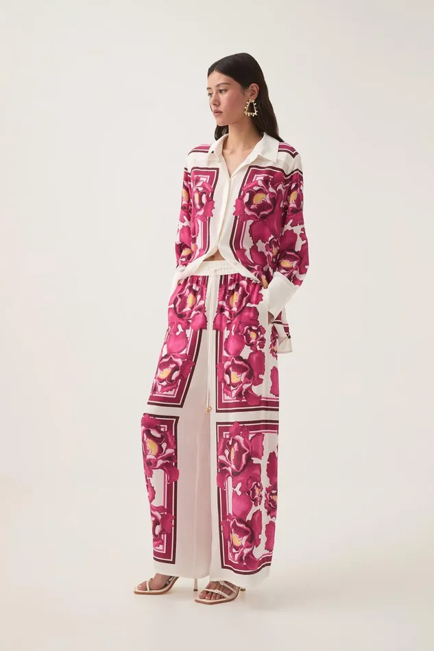 Aje Matching Sets Atomic Silk Relaxed Pant Boldly Blooming 8211 Women