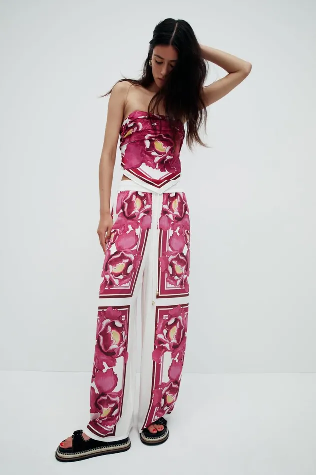 Aje Matching Sets Atomic Silk Relaxed Pant Boldly Blooming 8211 Women