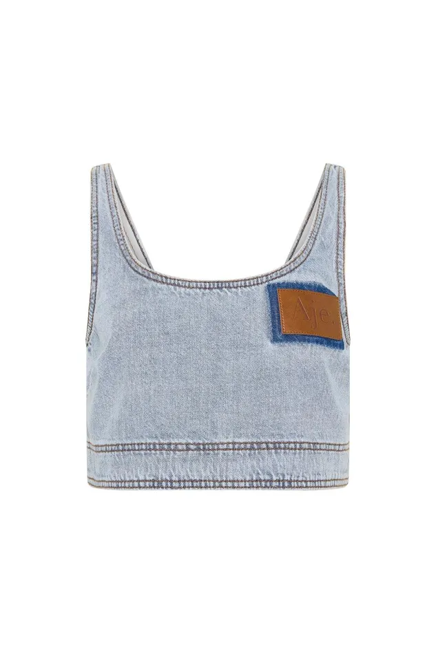 Aje Matching Sets Aura Denim Top Sea Spray Wash 8211 Women Aje Matching Sets Aura Denim Top Sea Spray Wash 8211 Women