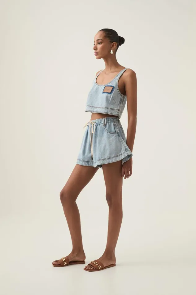 Aje Matching Sets Aura Denim Top Sea Spray Wash 8211 Women Aje Matching Sets Aura Denim Top Sea Spray Wash 8211 Women