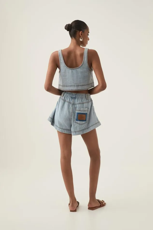 Aje Matching Sets Aura Denim Top Sea Spray Wash 8211 Women Aje Matching Sets Aura Denim Top Sea Spray Wash 8211 Women
