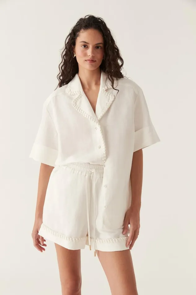 Aje Matching Sets Constance Whipstitch Shirt Ivory 8211 Women