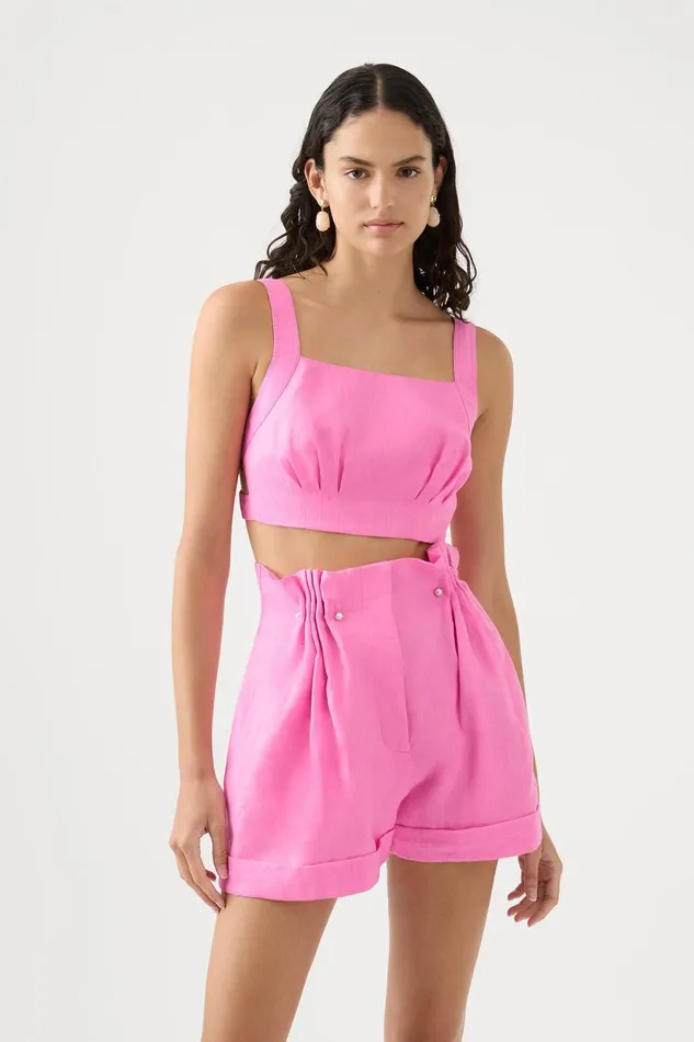 Aje Matching Sets Eden Paper Bag Short Protea Pink 8211 Women