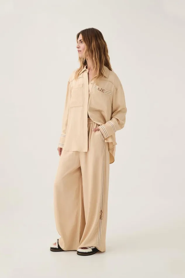 Aje Matching Sets Enfilade Logo Shirt Ecru Beige 8211 Women