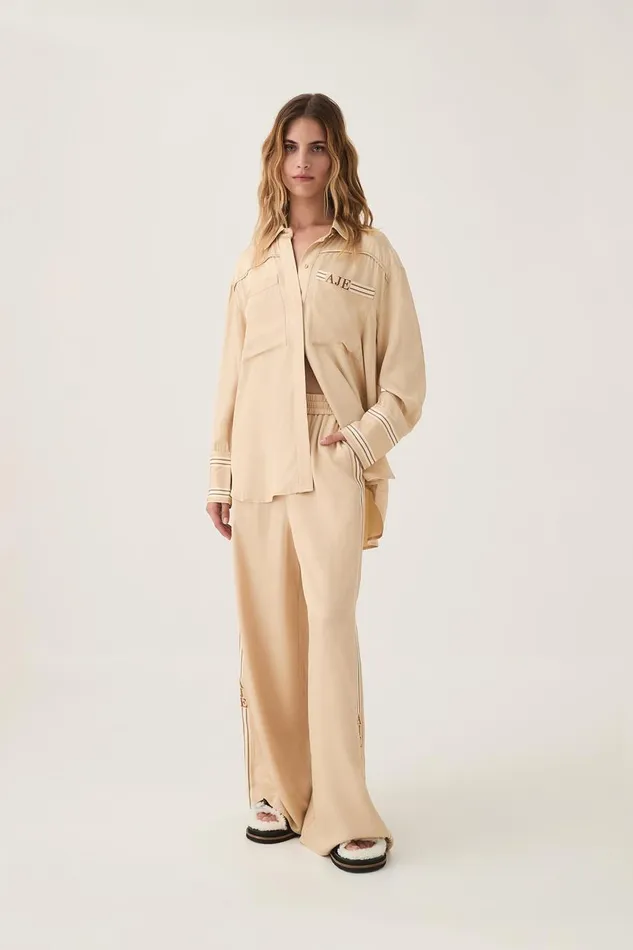 Aje Matching Sets Enfilade Logo Shirt Ecru Beige 8211 Women Aje Matching Sets Enfilade Logo Shirt Ecru Beige 8211 Women