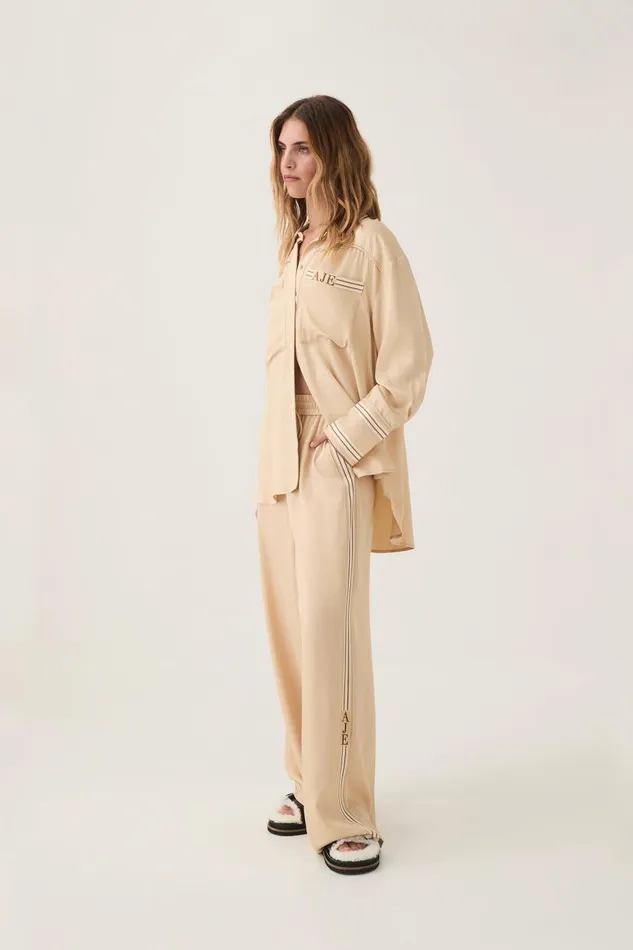 Aje Matching Sets Enfilade Logo Shirt Ecru Beige 8211 Women Aje Matching Sets Enfilade Logo Shirt Ecru Beige 8211 Women