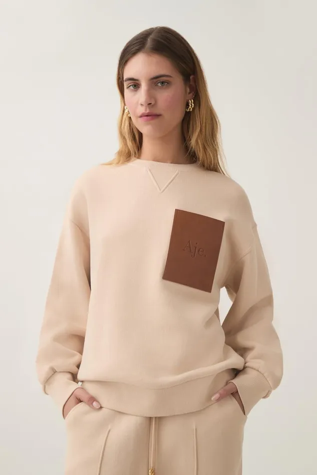 Aje Matching Sets Flores Crew Sweatshirt Sandstone 8211 Women