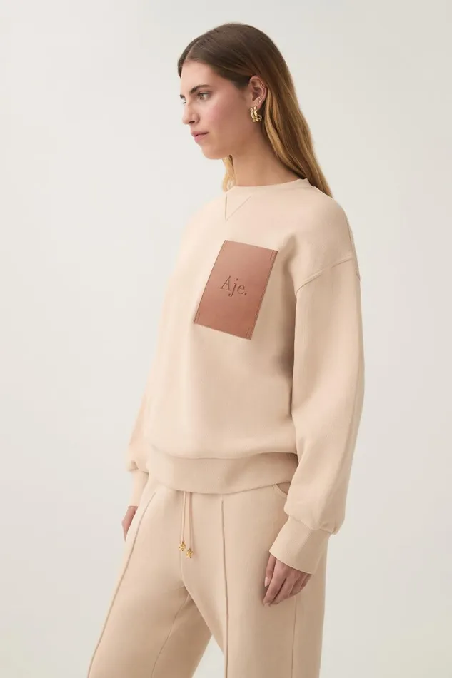 Aje Matching Sets Flores Crew Sweatshirt Sandstone 8211 Women