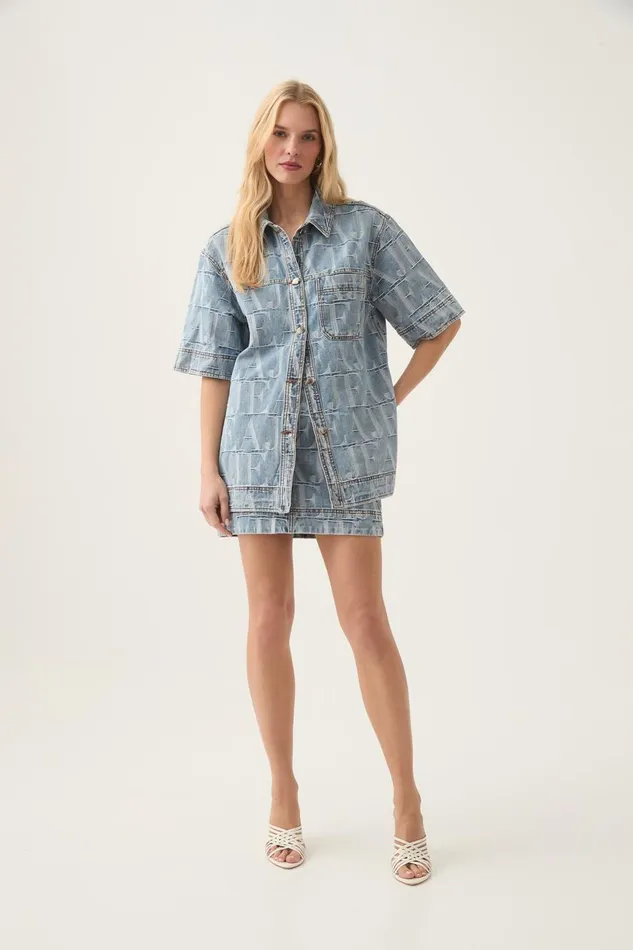 Aje Matching Sets Nostalgia Jacquard Denim Shirt Coastal Logo Wash 8211 Women Aje Matching Sets Nostalgia Jacquard Denim Shirt Coastal Logo Wash 8211 Women