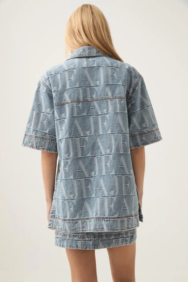 Aje Matching Sets Nostalgia Jacquard Denim Shirt Coastal Logo Wash 8211 Women Aje Matching Sets Nostalgia Jacquard Denim Shirt Coastal Logo Wash 8211 Women