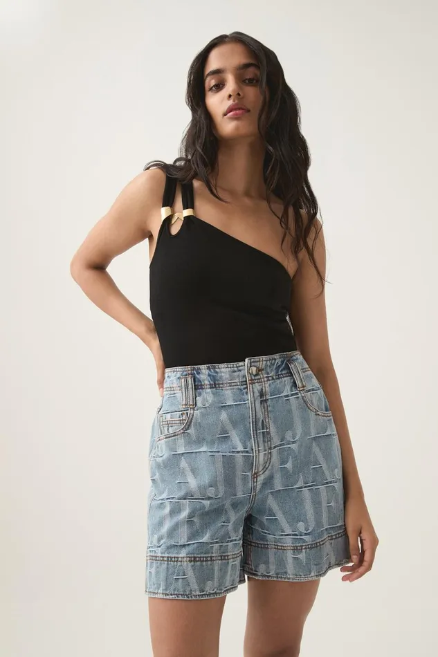 Aje Matching Sets Nostalgia Jacquard Denim Short Coastal Logo Wash 8211 Women Aje Matching Sets Nostalgia Jacquard Denim Short Coastal Logo Wash 8211 Women