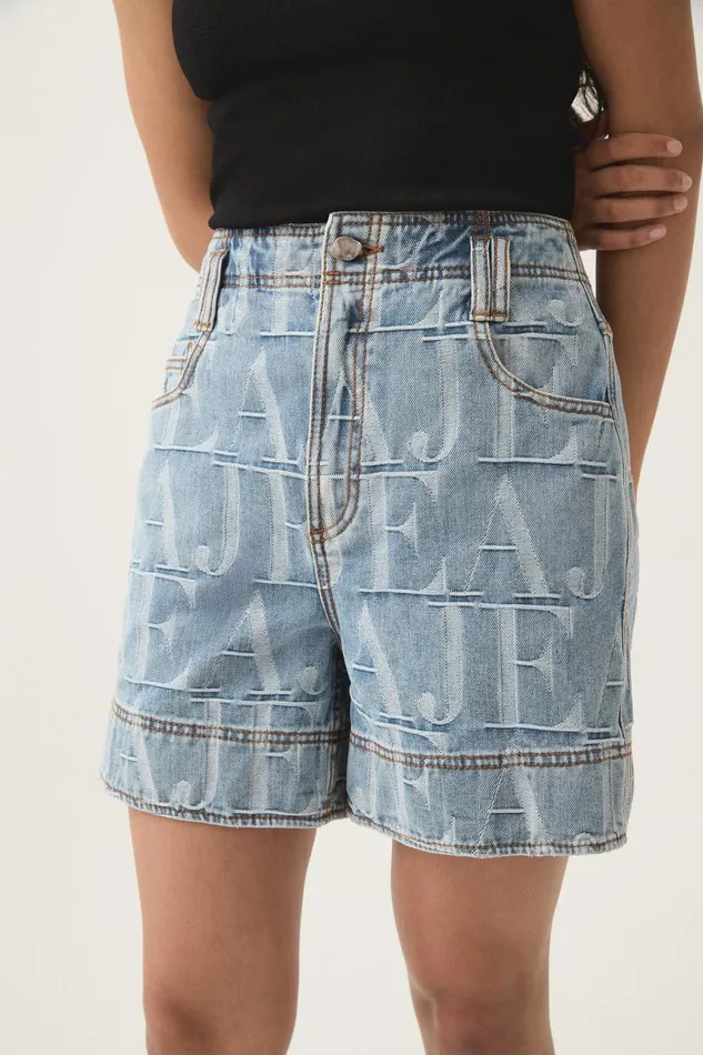 Aje Matching Sets Nostalgia Jacquard Denim Short Coastal Logo Wash 8211 Women