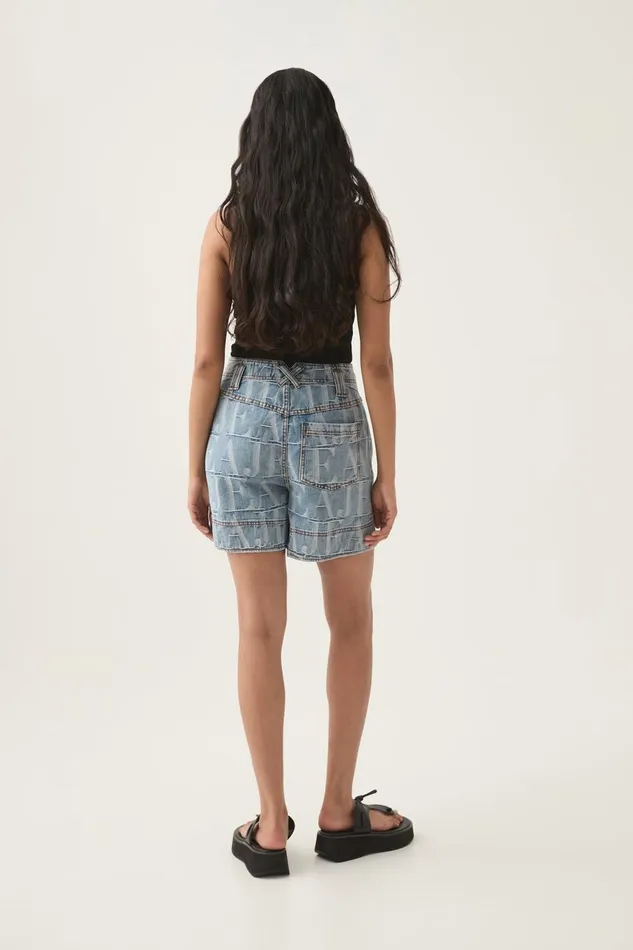 Aje Matching Sets Nostalgia Jacquard Denim Short Coastal Logo Wash 8211 Women
