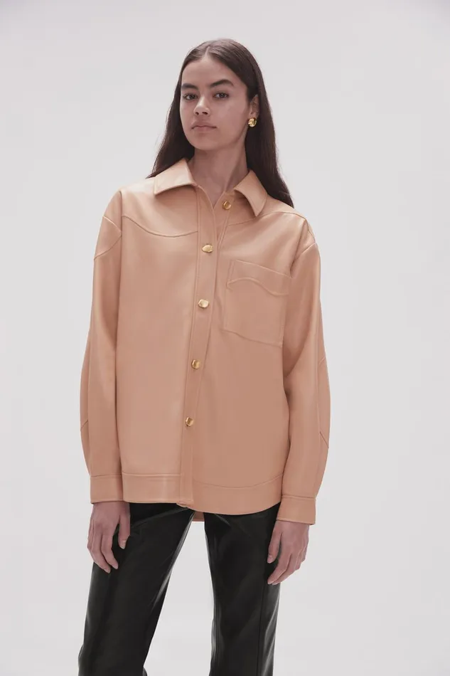 Aje Matching Sets Priscilla Scalloped Shacket Sand Beige 8211 Women Aje Matching Sets Priscilla Scalloped Shacket Sand Beige 8211 Women