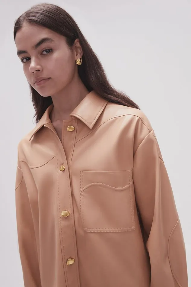 Aje Matching Sets Priscilla Scalloped Shacket Sand Beige 8211 Women Aje Matching Sets Priscilla Scalloped Shacket Sand Beige 8211 Women