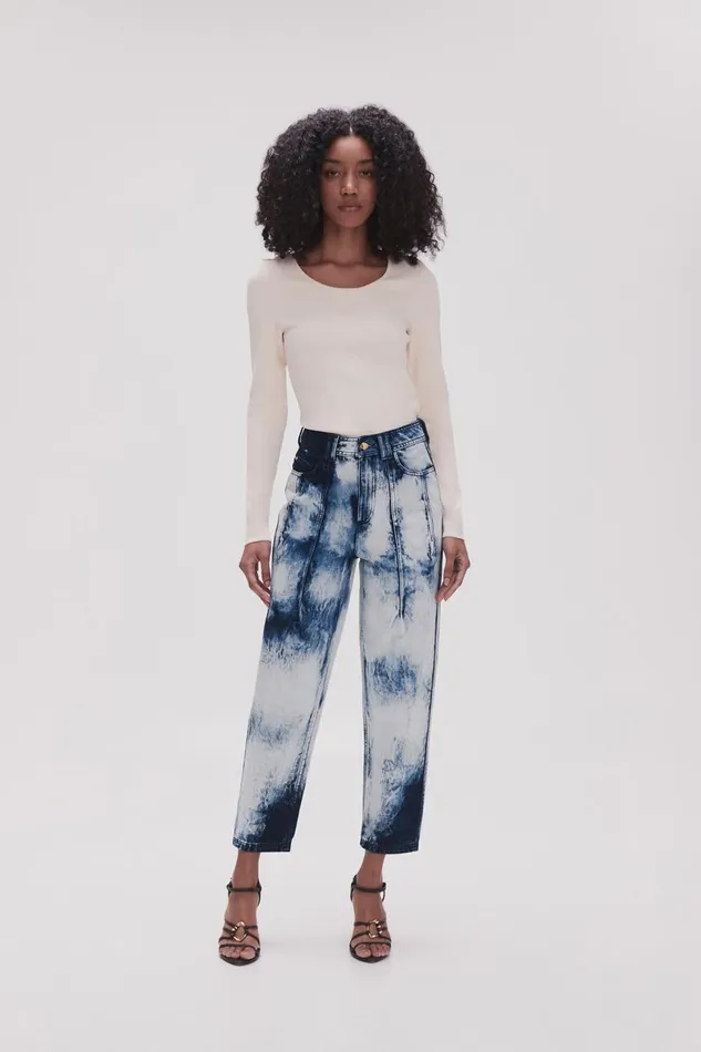 Aje Pants Enigma Denim Straight Jeans Tie Dye Indigo 8211 Women