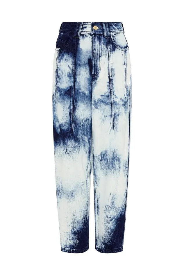 Aje Pants Enigma Denim Straight Jeans Tie Dye Indigo 8211 Women