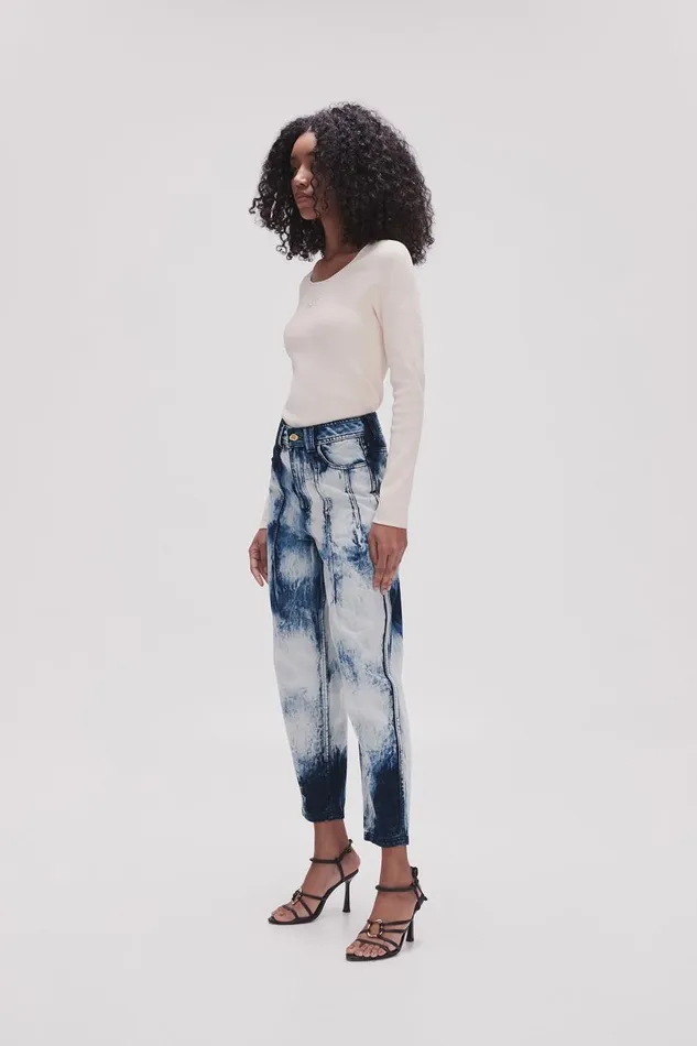 Aje Pants Enigma Denim Straight Jeans Tie Dye Indigo 8211 Women