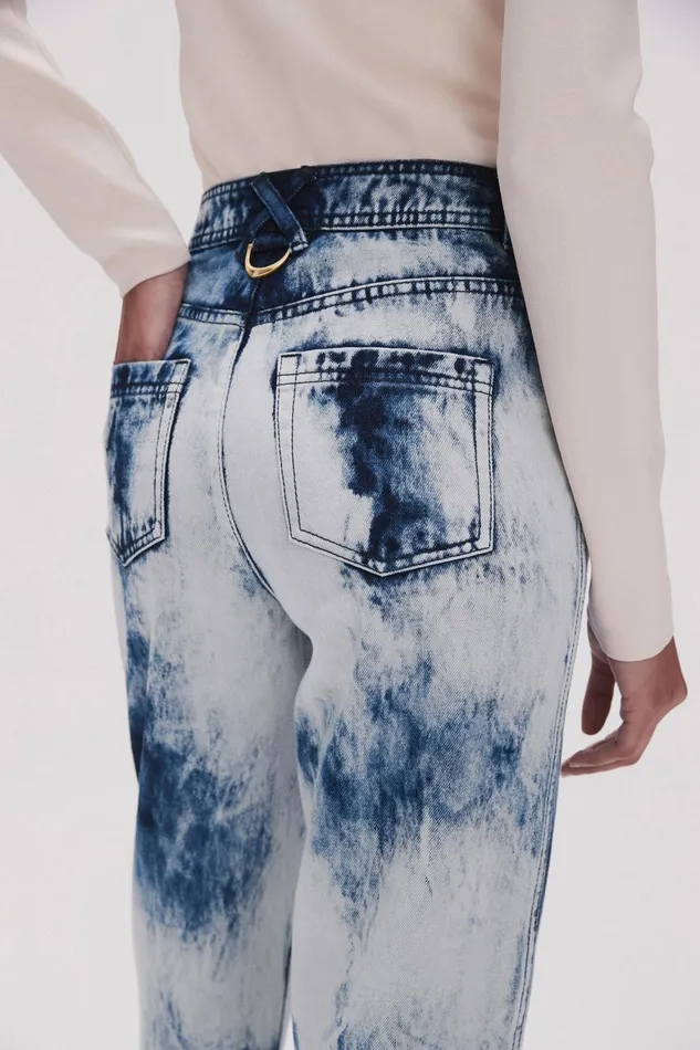 Aje Pants Enigma Denim Straight Jeans Tie Dye Indigo 8211 Women