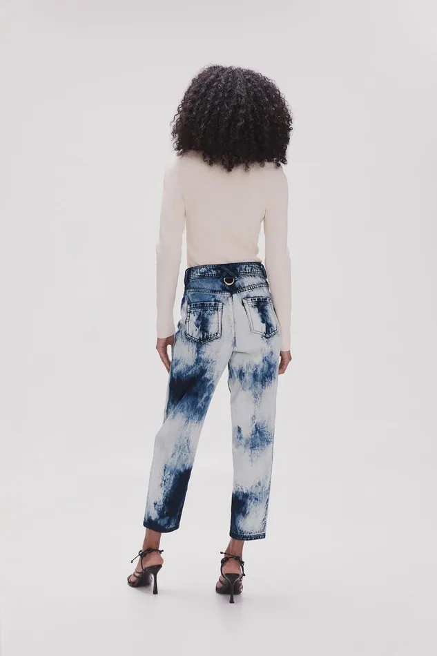 Aje Pants Enigma Denim Straight Jeans Tie Dye Indigo 8211 Women