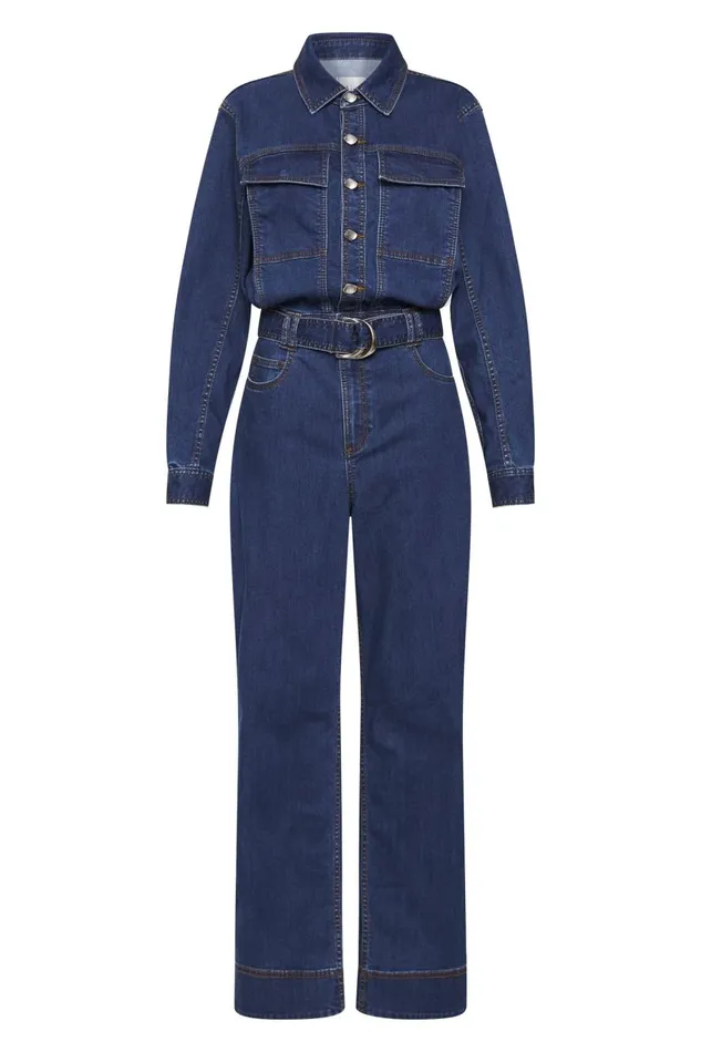 Aje Playsuits and Jumpsuits Neo Denim Jumpsuit Washed Indigo 8211 Women