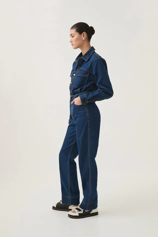 Aje Playsuits and Jumpsuits Neo Denim Jumpsuit Washed Indigo 8211 Women
