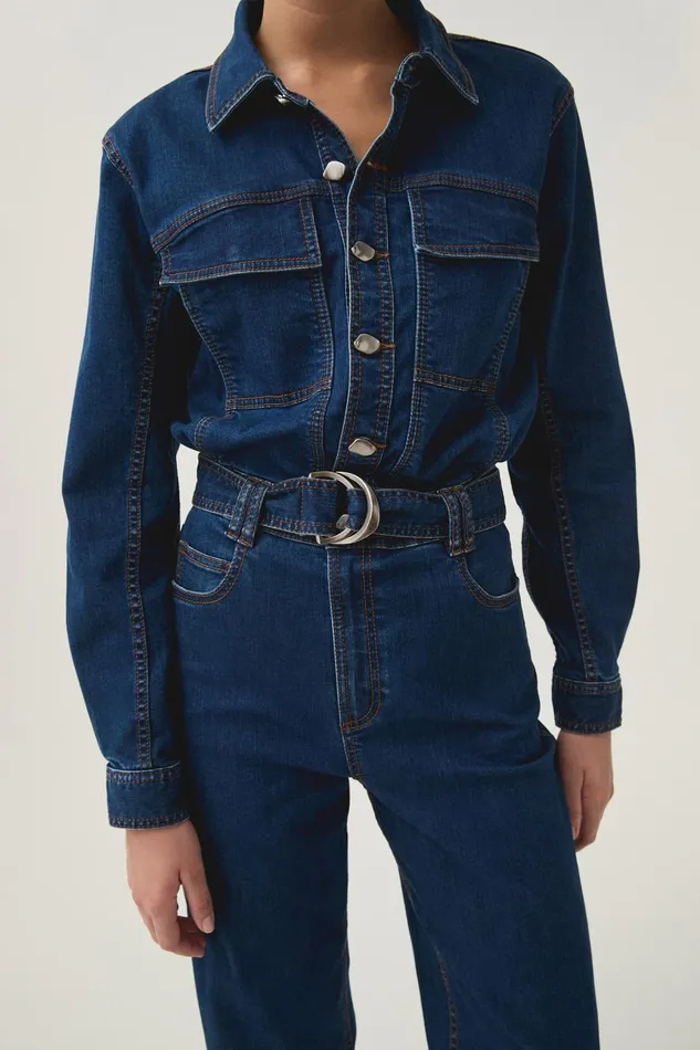 Aje Playsuits and Jumpsuits Neo Denim Jumpsuit Washed Indigo 8211 Women