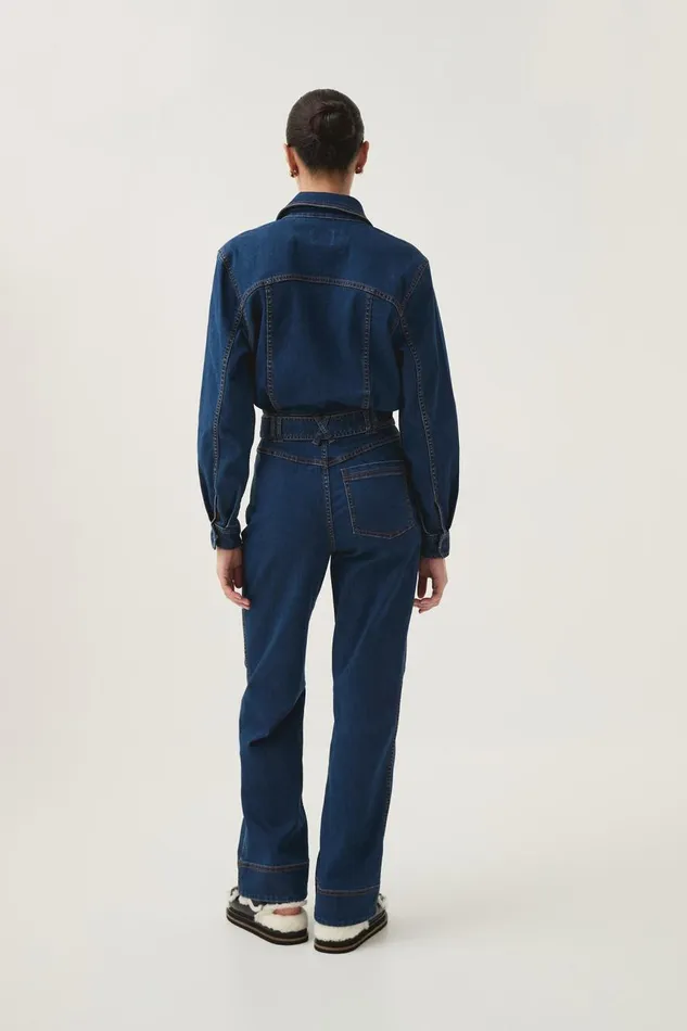 Aje Playsuits and Jumpsuits Neo Denim Jumpsuit Washed Indigo 8211 Women